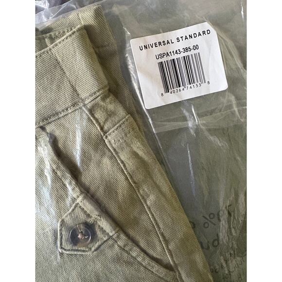 Universal Standard Casual Twill Pants 00 XS NWT Pistachio Green Trouser Wide Leg - Picture 6 of 6